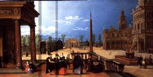 古典的な広場の人物像 作： Louis de Caullery